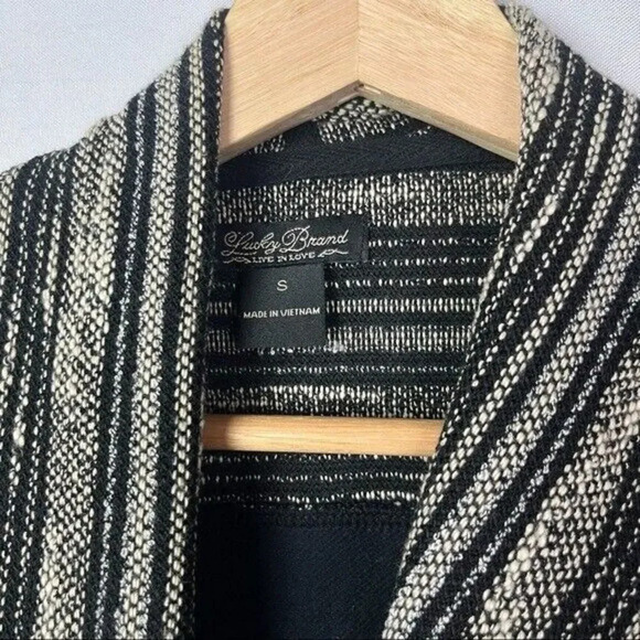 Lucky Brand Brown & Black Textured Knit Moto Jacket S - Picture 4 of 5